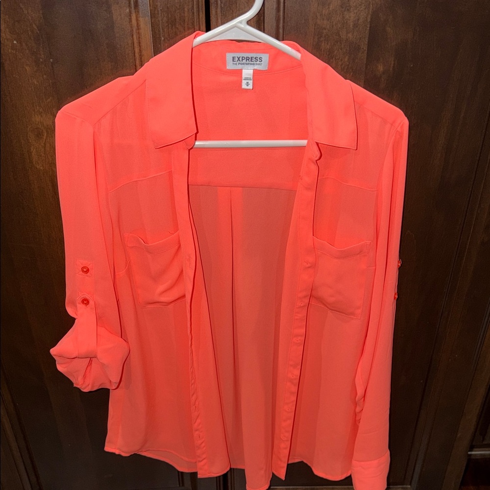 Express Women's Bright Coral Blouse